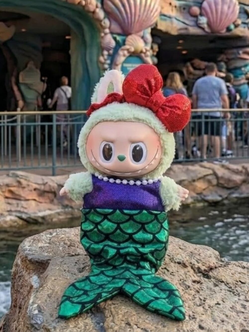Ariel Little Mermaid Outfit and Metallic Bow Made to fit Labubu